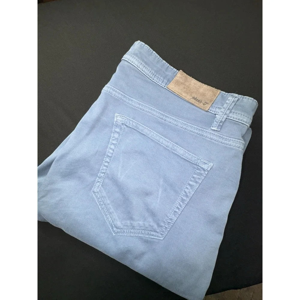 Johnnie-O Carmel Pants Men 34x34 5-Pocket Stretch JMPA100050 Blue Stretch Chinos